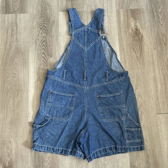 Disney Store Overall Shorts Womens Large Mickey Blue Denim Embroidery Vintage - Picture 9 of 11